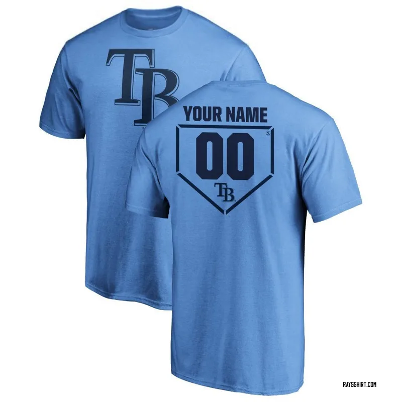 Custom Tampa Bay Rays Men's Light Blue RBI TShirt